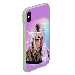 Чехол iPhone XS Max матовый BILLIE EILISH, цвет: 3D-салатовый — фото 2