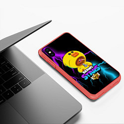 Чехол iPhone XS Max матовый Brawl Stars SALLY LEON, цвет: 3D-красный — фото 2