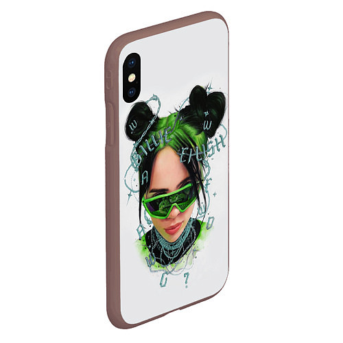 Чехол iPhone XS Max матовый BILLIE EILISH / 3D-Коричневый – фото 2