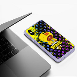 Чехол iPhone XS Max матовый Brawl Stars SALLY LEON, цвет: 3D-светло-сиреневый — фото 2