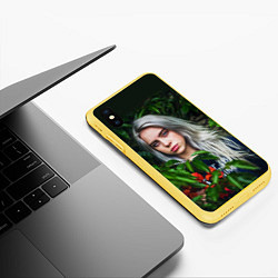 Чехол iPhone XS Max матовый BILLIE EILISH, цвет: 3D-желтый — фото 2