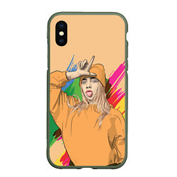 Чехол iPhone XS Max матовый BILLIE EILISH, цвет: 3D-темно-зеленый