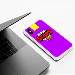 Чехол iPhone XS Max матовый Brawl Stars Roblox, цвет: 3D-белый — фото 2