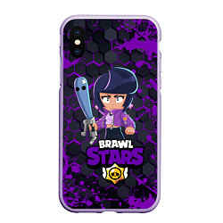 Чехол iPhone XS Max матовый BRAWL STARS BIBI, цвет: 3D-светло-сиреневый