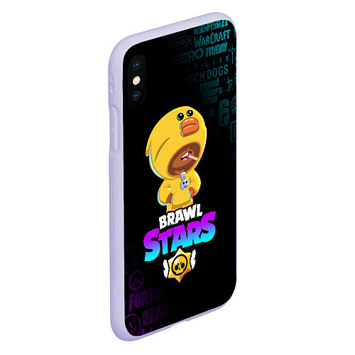 Чехол iPhone XS Max матовый BRAWL STARS SALLY LEON / 3D-Светло-сиреневый – фото 2