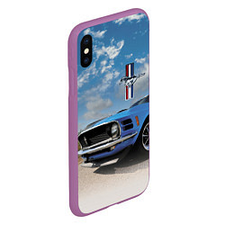 Чехол iPhone XS Max матовый Mustang, цвет: 3D-фиолетовый — фото 2