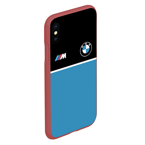 Чехол iPhone XS Max матовый BMW БМВ / 3D-Красный – фото 2