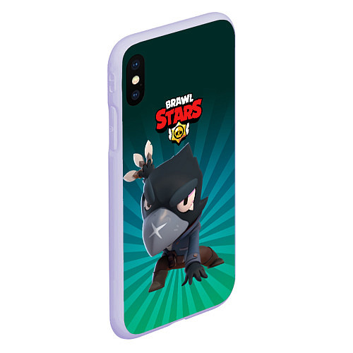 Чехол iPhone XS Max матовый Brawl Stars Crow / 3D-Светло-сиреневый – фото 2