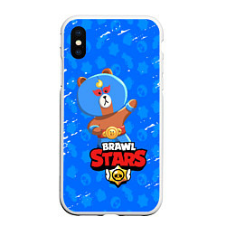 Чехол iPhone XS Max матовый BRAWL STARS EL BROWN, цвет: 3D-белый