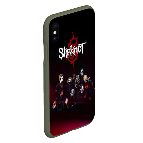 Чехол iPhone XS Max матовый Slipknot / 3D-Темно-зеленый – фото 2