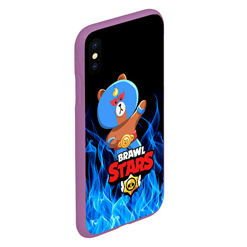 Чехол iPhone XS Max матовый BRAWL STARS EL BROWN / 3D-Фиолетовый – фото 2