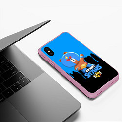 Чехол iPhone XS Max матовый BRAWL STARS EL BROWN, цвет: 3D-розовый — фото 2