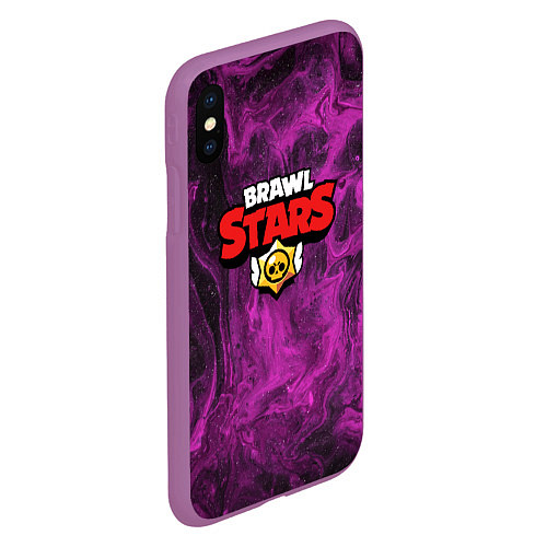 Чехол iPhone XS Max матовый Brawl Stars / 3D-Фиолетовый – фото 2