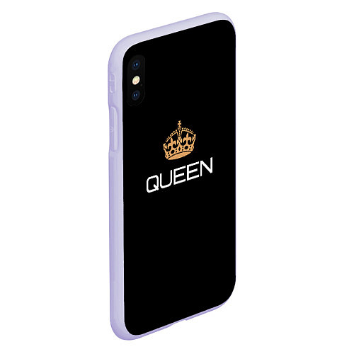 Чехол iPhone XS Max матовый Королева / 3D-Светло-сиреневый – фото 2