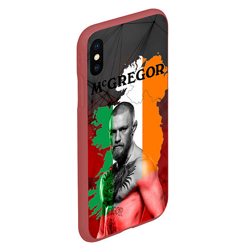 Чехол iPhone XS Max матовый Конор / 3D-Красный – фото 2