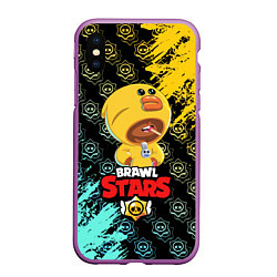 Чехол iPhone XS Max матовый BRAWL STARS SALLY LEON, цвет: 3D-фиолетовый