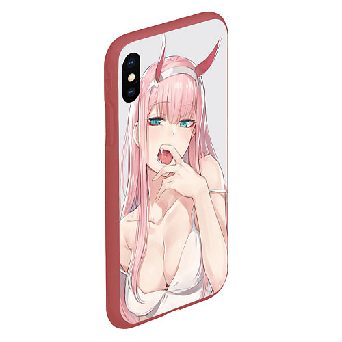 Чехол iPhone XS Max матовый Ahegao / 3D-Красный – фото 2