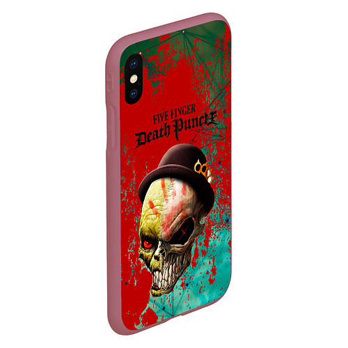 Чехол iPhone XS Max матовый Five finger death punch / 3D-Малиновый – фото 2