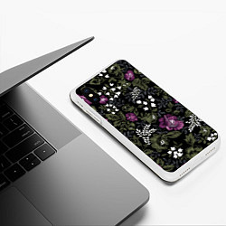 Чехол iPhone XS Max матовый Цветы, цвет: 3D-белый — фото 2