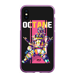 Чехол iPhone XS Max матовый Apex Legends Octane, цвет: 3D-фиолетовый