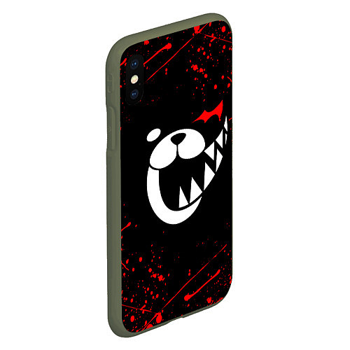 Чехол iPhone XS Max матовый MONOKUMA / 3D-Темно-зеленый – фото 2