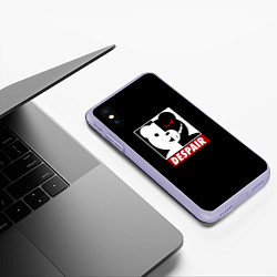 Чехол iPhone XS Max матовый Monokuma, цвет: 3D-светло-сиреневый — фото 2
