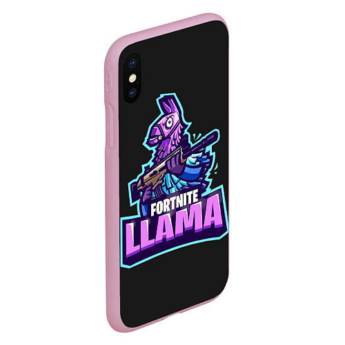 Чехол iPhone XS Max матовый Fortnite LLAMA / 3D-Розовый – фото 2