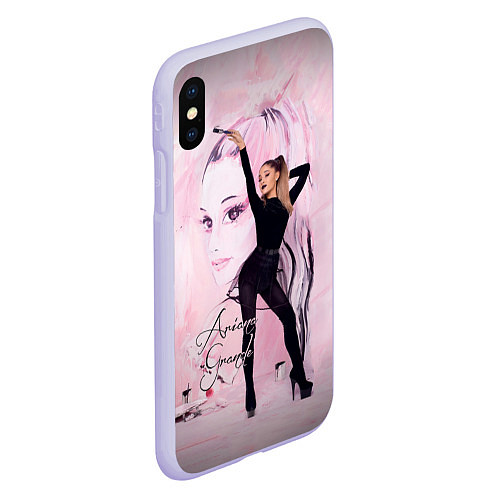 Чехол iPhone XS Max матовый Ariana Grande / 3D-Светло-сиреневый – фото 2