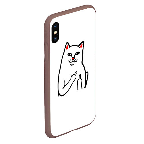Чехол iPhone XS Max матовый Meme Cat / 3D-Коричневый – фото 2