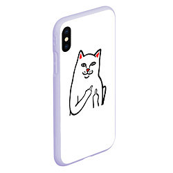 Чехол iPhone XS Max матовый Meme Cat, цвет: 3D-светло-сиреневый — фото 2