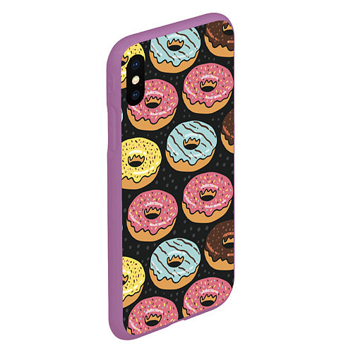 Чехол iPhone XS Max матовый Сладкоежка / 3D-Фиолетовый – фото 2