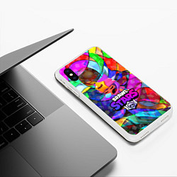 Чехол iPhone XS Max матовый BRAWL STARS СЭНДИ, цвет: 3D-белый — фото 2