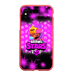Чехол iPhone XS Max матовый BRAWL STARS:SANDY, цвет: 3D-красный