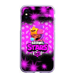Чехол iPhone XS Max матовый BRAWL STARS:SANDY, цвет: 3D-светло-сиреневый
