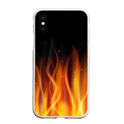 Чехол iPhone XS Max матовый Огонь, цвет: 3D-белый