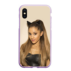 Чехол iPhone XS Max матовый Ariana Grande Ариана Гранде, цвет: 3D-сиреневый