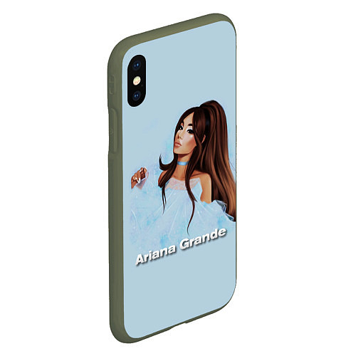 Чехол iPhone XS Max матовый Ariana Grande Ариана Гранде / 3D-Темно-зеленый – фото 2