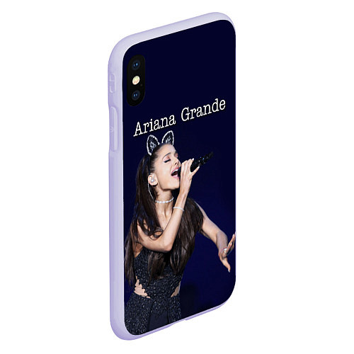 Чехол iPhone XS Max матовый Ariana Grande Ариана Гранде / 3D-Светло-сиреневый – фото 2