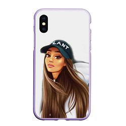 Чехол iPhone XS Max матовый Ariana Grande Ариана Гранде, цвет: 3D-светло-сиреневый