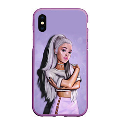 Чехол iPhone XS Max матовый Ariana Grande Ариана Гранде, цвет: 3D-фиолетовый