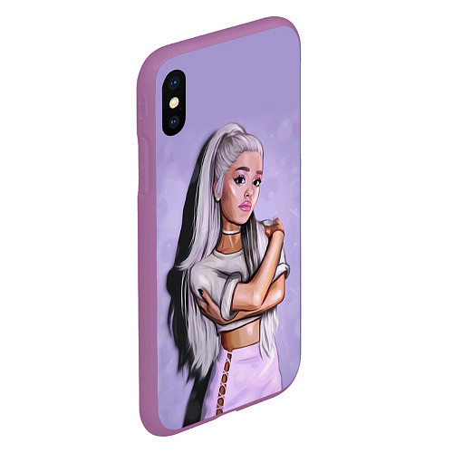 Чехол iPhone XS Max матовый Ariana Grande Ариана Гранде / 3D-Фиолетовый – фото 2