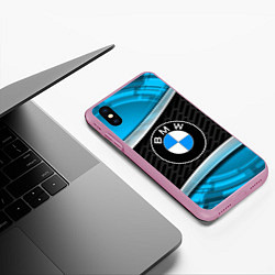 Чехол iPhone XS Max матовый BMW, цвет: 3D-розовый — фото 2
