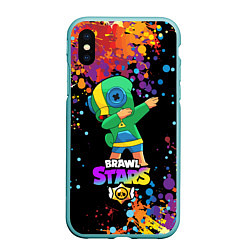 Чехол iPhone XS Max матовый Brawl Stars Leon, Dab