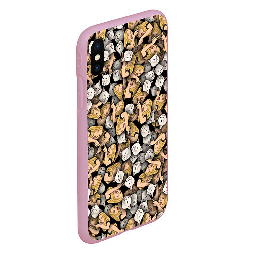 Чехол iPhone XS Max матовый Woman Yelling at a Cat / 3D-Розовый – фото 2