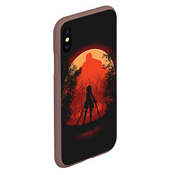 Чехол iPhone XS Max матовый Атака Титанов, цвет: 3D-коричневый — фото 2