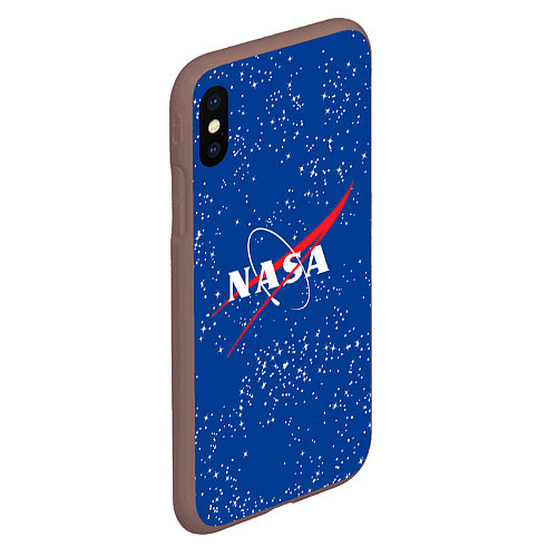 Чехол iPhone XS Max матовый NASA / 3D-Коричневый – фото 2