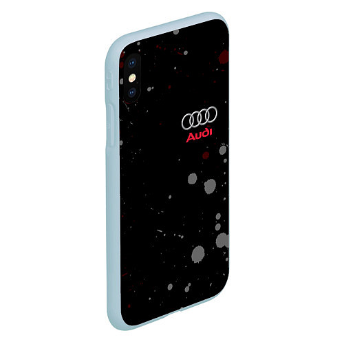 Чехол iPhone XS Max матовый AUDI / 3D-Голубой – фото 2