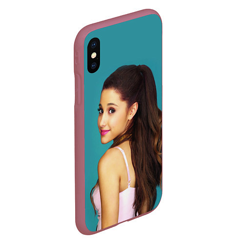 Чехол iPhone XS Max матовый Ariana Grande Ариана Гранде / 3D-Малиновый – фото 2