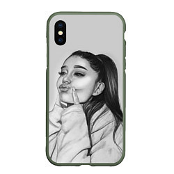 Чехол iPhone XS Max матовый Ariana Grande Ариана Гранде, цвет: 3D-темно-зеленый