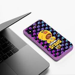 Чехол iPhone XS Max матовый BRAWL STARS SALLY LEON, цвет: 3D-фиолетовый — фото 2